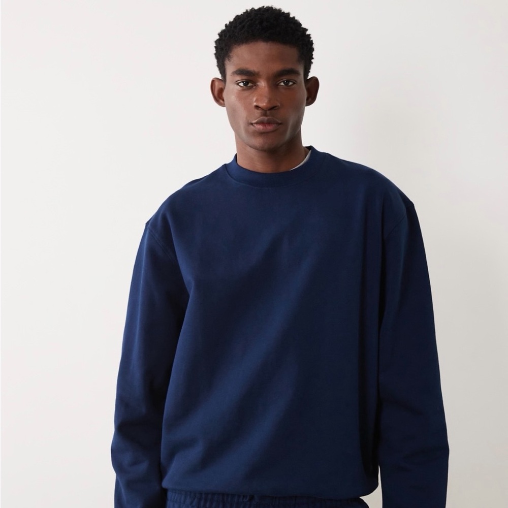 ASOS Men’s Navy Crewneck Soft Pullover Sweatshirt